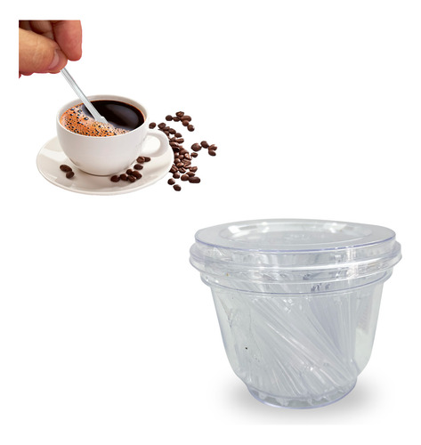 Pote Mexedor Para Café Cristal C/200 Unidades