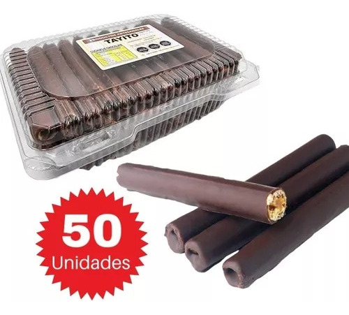 Cuchufli Con Cobertura De Chocolate Relleno  Manjar 50 Unds