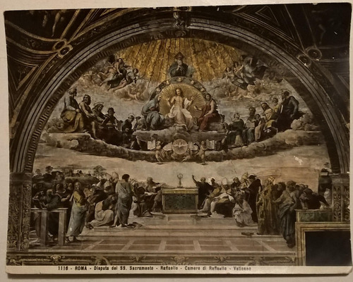 Antigua Lámina Disputa Del Sacramento - Rafael - Vaticano (Usado)
