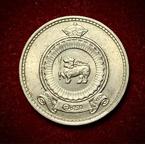 Moneda 50 Centavos Ceilán Dominio Britanico 1959 Km 132