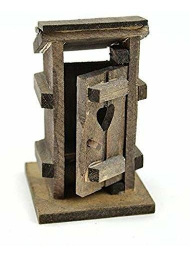 Touch Of Nature Mini Jard N Madera Outhouse 3.5 Pulgadas 1pc