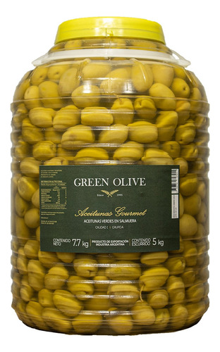 Aceitunas Verdes Green Olive Nº 3 X 5 Kg. Esc. Garrafa