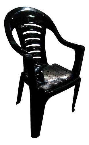 4 Sillón Silla Plástica Apilable Reforzada Malawi Florida Color Negro