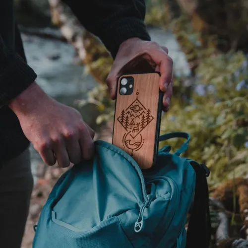 Carcasa Funda Bamboo Personalizable Grabada Para Iphone 15 Marrón Claro