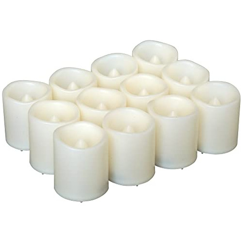 12 Pack Flameless Fake Battery Operated Led Votive Cand...