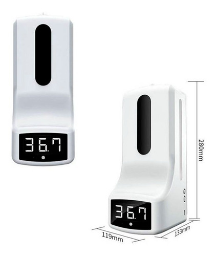 Imagen 3 de 3 de Termometro Digital Con Dispensador De Alcohol Gel K9