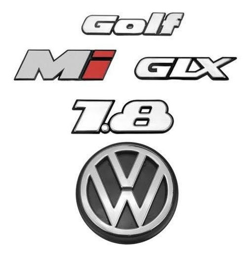 Kit Emblemas Insignias Volkswagen Golf Glx 1.8 Mi Mk3