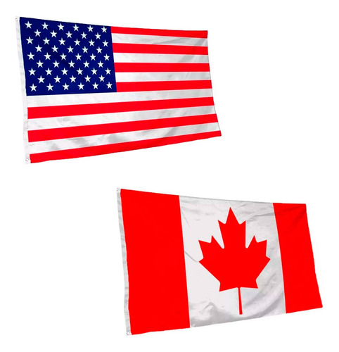 2 Bandeiras - Canadá + Estados Unidos 150x90cm