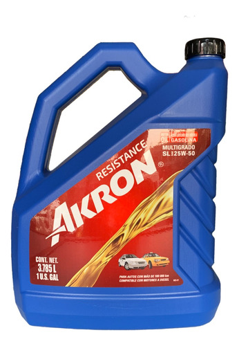 Aceite Multigrado Alto Kilometraje 25w50 Akron Gasol- Diesel