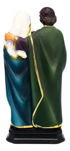 Imagem Sagrada Família 15cm C/ Base Jesus Maria Jose Resina