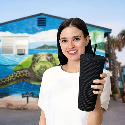 Pack De 3 Vasos Tumbler Tipo Starbucks Con Bombilla Y Tapa Color Negro