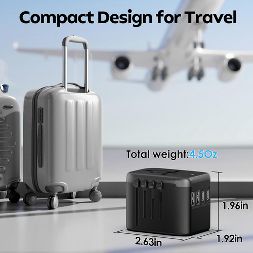 Adaptador De Viaje Universal Jmfone, Enchufe De Alimentac...