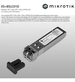 Módulo Fibra Monomodo Sfp+ Sfp28 Mikrotik Xs+85lc01d 100m
