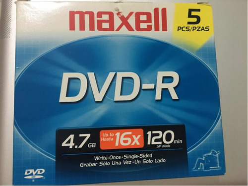 Dvd-r Maxell 4.7gb 16x 120 Minutos Con Estuche