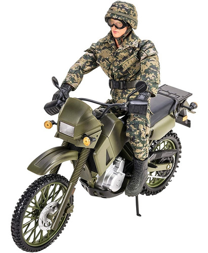Moto Kawasaki Klr 650 Juguete Grande Con Soldado Articulado