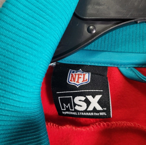 Chamarra Bordada Michael Strahan Roja Starter Supr Bowl Lvii