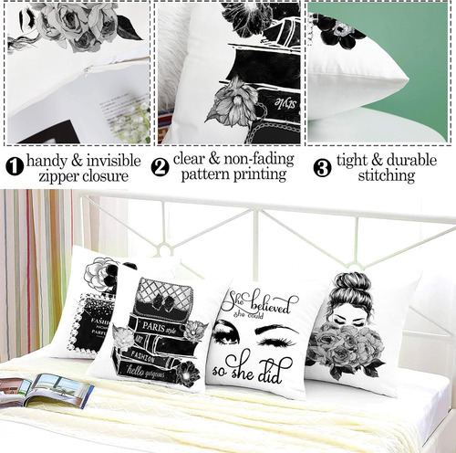 Hsinya Set Of 4 18x18 Cama De La Cama De Sofá Cubiertas De A