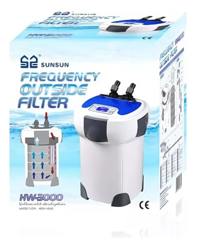 Sunsun Hw-3000 Filtro Canister Uv 1200l/h A 3000l/h C Mídias