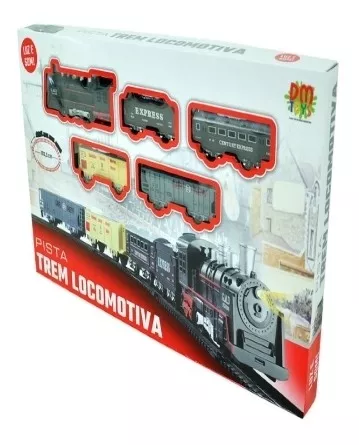 Trem Grande Locomotiva Luz E Som - DM TOYS DMT5374 - Noy Brinquedos