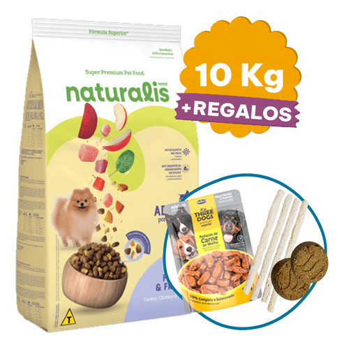 Alimento Naturalis Perro Pequeño Pollo Pavo Y Frutas 10 Kg