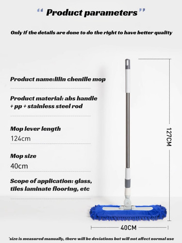 Floor Mop Dry Mop Fearless Low Gaps, Amplia Gama De Limpieza