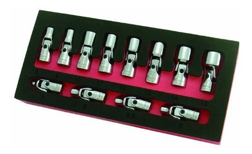 Astro 7412 1/4-inch Drive Flex Socket Set, 6 Puntos - Metri