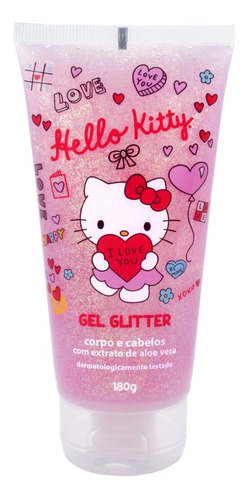 Imagem 1 de 1 de Gel Glitter Corpo E Cabelo Hello Kitty 180g Cia Da Natureza