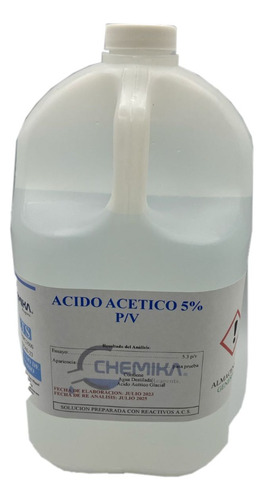 Ac Acetico Glacial Solución Acuosa Al 5%, P/v 3.5 Litros