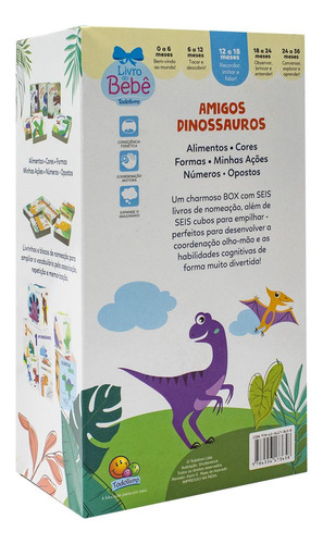 Livro Amigos Dinossauros Livrinhos Mais Bloquinhos Edição 1 Português 2024 Autor e Editora Todolivro