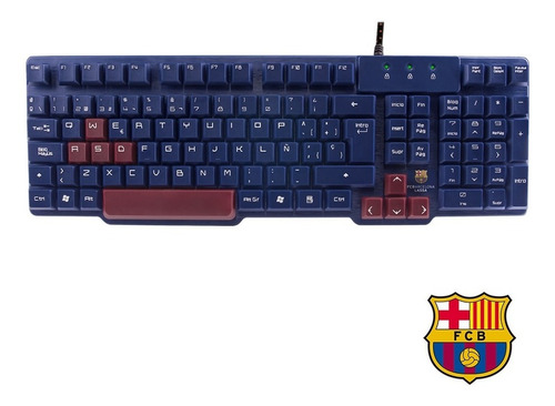 Teclado Gamer Usb Profesional Barcelona Blaugrana Color del teclado Azul