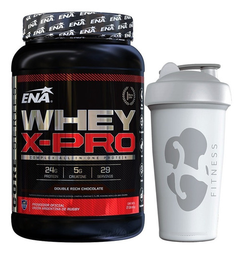 Whey X Pro Ena 1 Kg  + Vaso Proteina Con Creatina Taurina Sabor Chocolate