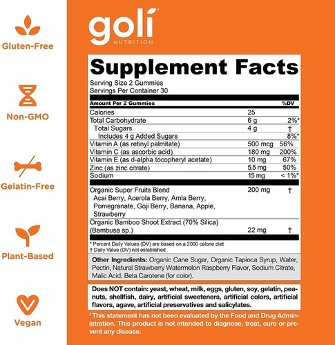 Goli Nutricion : Gomitas De Belleza Con Superfrutas 60 Pcs
