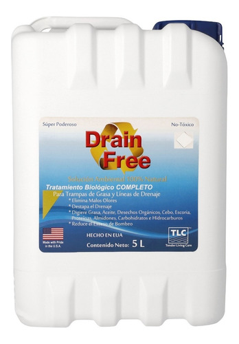 Desengrasante Industrial Bacteria Enzima Drain Free 5lts