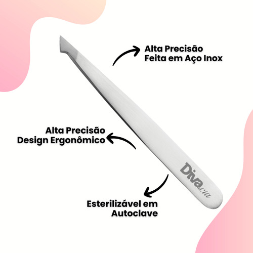 Pinça Diagonal Design De Sobrancelhas Autoclave