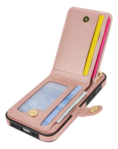 Capa De Couro Tipo Carteira Para iPhone Com Porta-cartões