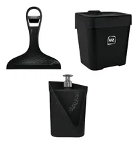 Comprar Jogo 3 Peças Utensílios Cozinha Acessórios Pia Lixinho Cor Preto
