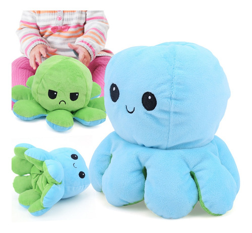 Pulpo - Muñeca De Peluche Reversible De Doble Cara