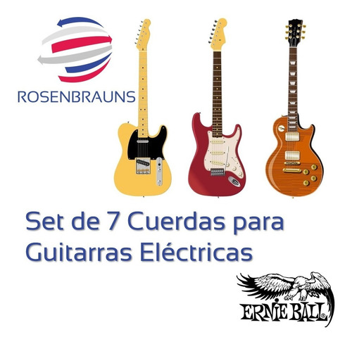 Imagen 3 de 6 de Set Cuerdas Ernie Ball 7 String Power Slinky 11-58