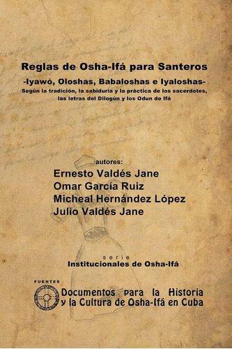 Libro: Reglas De Osha-ifá Para Santeros -iyawó, Oloshas, Bab