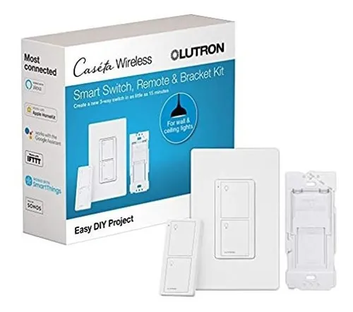 Lutron Caseta Smart Switch Kit Con Mando A Distancia | 3 Vía