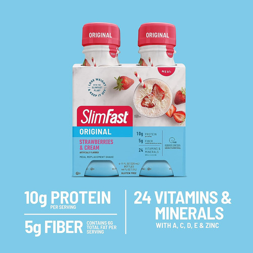 Slimfast - Batido De Reemplazo De Comidas, Fresas Y Crema Or