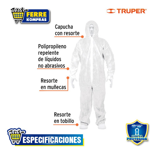 Overol Desechable, Talla M 13983