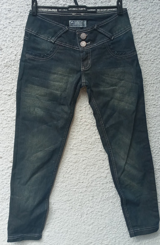 Pantalón Dama Jean Azul Oscuro Elastizado Qe Talle 40.