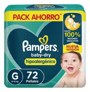 Pañales Pampers Baby-dry G X 72 Unidades