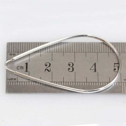 Imagem 4 de 7 de Argola Brinco Média Gota Prata 925- 5cm - Melhor Valor