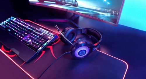 Imagen 3 de 3 de Audifono Gamer Hp Dhe-8010 Iluminado Para Pc - Revogames