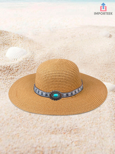 Sombrero Ala Ancha Dama Mujer Verano Playa Proteccion Sol