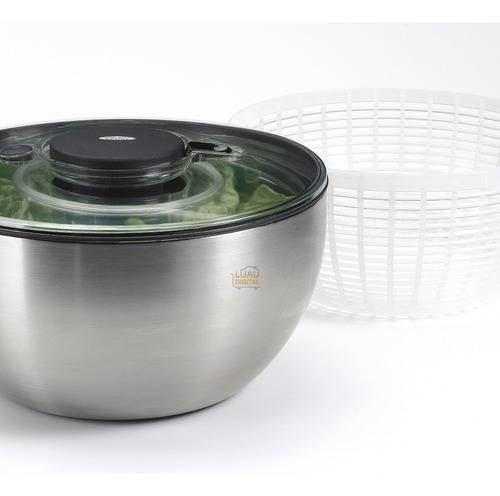 Lavar y secar ensalada de acero inoxidable Oxo de 5 litros