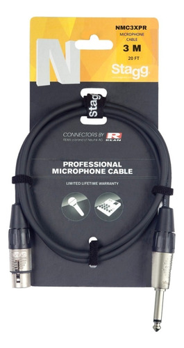 Cable Xlr Canon Plug Profesional 3 Metros Stagg Nmc
