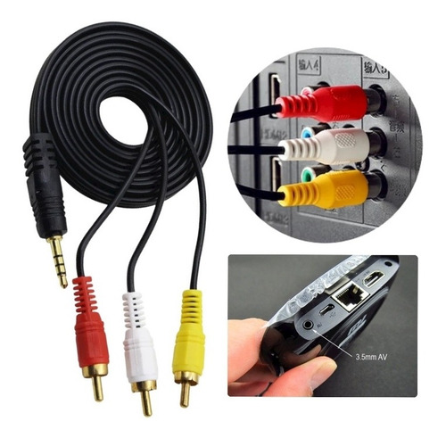 Imagen 2 de 6 de Cable Av A Rca Auxiliar A Video O Para Tv Box